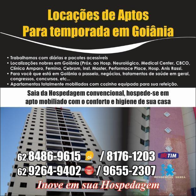 Apartamento mobiliado temporada em goiânia diaria e mensal 62 84869615