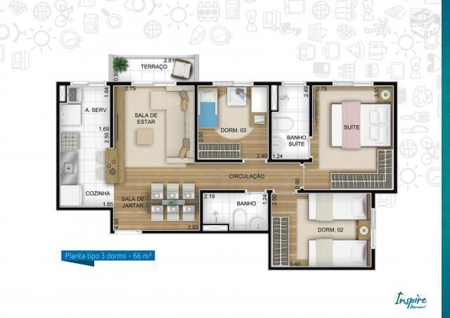 Apartamentos 66m² 3 dormitorios 1 suite