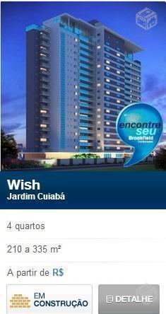Jardim Cuiabá, o Wish possui apartamentos com 4 su