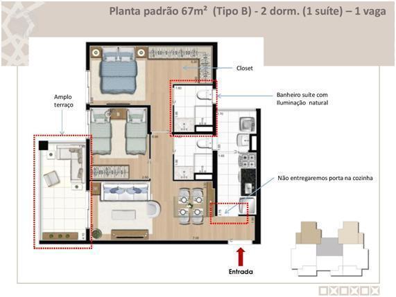 Apartamentos 2 e 3 dormitórios no Tatuapé/SP