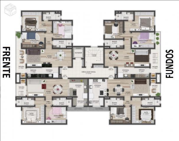 Apartamento 3 dorm., 1 suíte, 90m2, Colina Sorriso