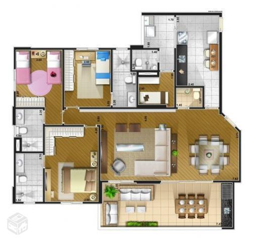 128 m²| 3 suites |  o m²