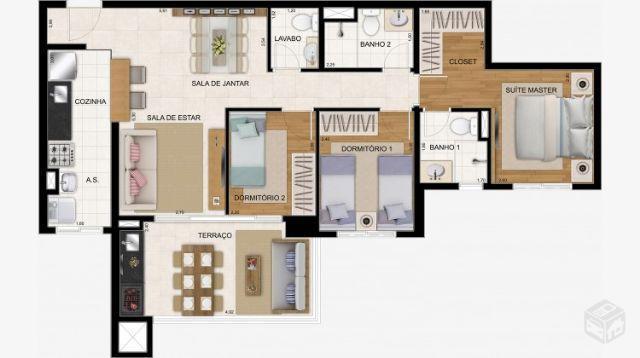 Apartamento com 3 Dormitórios 86 m²