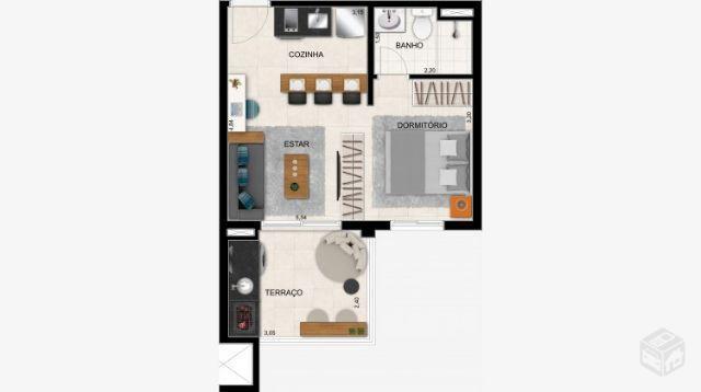 Apartamento com 1 e 2 Dormitórios 38 m² e 56 m²