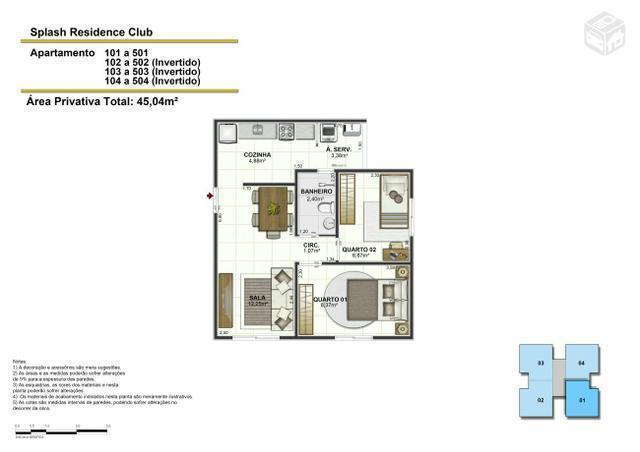 Apartamento - 2 quartos - Campo Grande