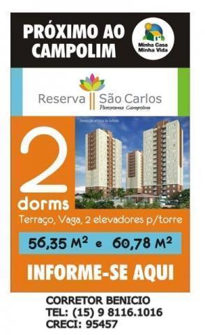 Reserva São Carlos - Apto 56,35m² - 2 Dorms e Sacada - Lançamento