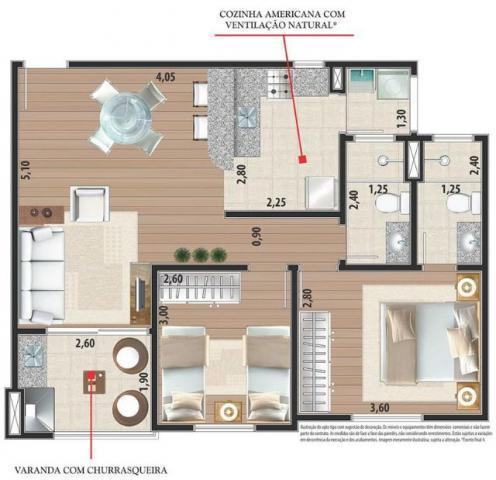 Apartamento 2 Quartos 1 Suite - Varanga com churrasqueira, Zona Sul