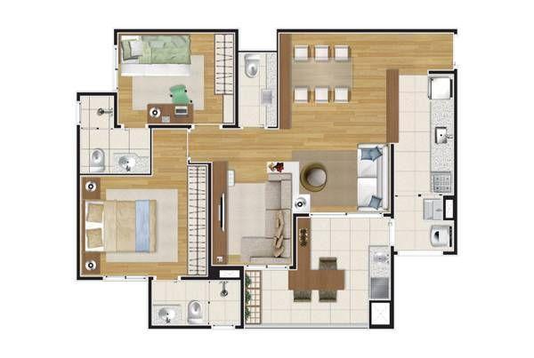 K-HOME,apartamento na planta n melhor bairro de ,79m,3dorms,2vagas