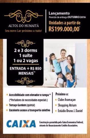 MINHA CASA MINHA VIDA-Residencial Altos Humaita na planta,50mª,02 Dorms,01 Vaga,210 mil