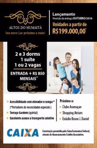 Residencial Altos Humaita na planta,68mª,03 Dorms,02 Vagas,270 mil