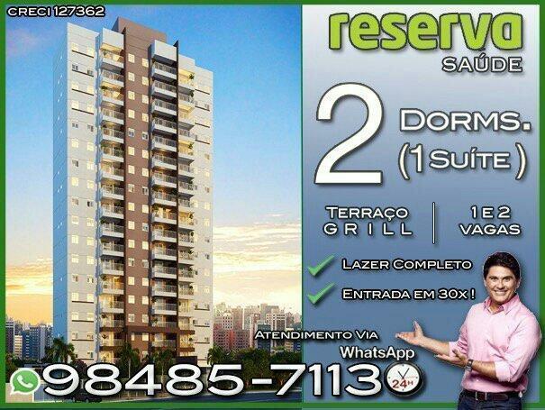 Reserva Saúde 2 Dormitórios 1 Suíte 64m - Lançamento - Entrega em 30 meses. Saúde