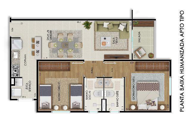 Apartamento 2 dormitórios 60 metros Jardim Americano