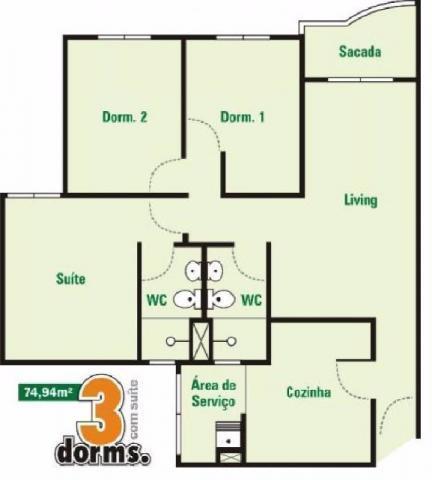 03 Dorms, 1Suite ,Novo,75 m2- R 3.175 por m² - Lazer completo - Região Central