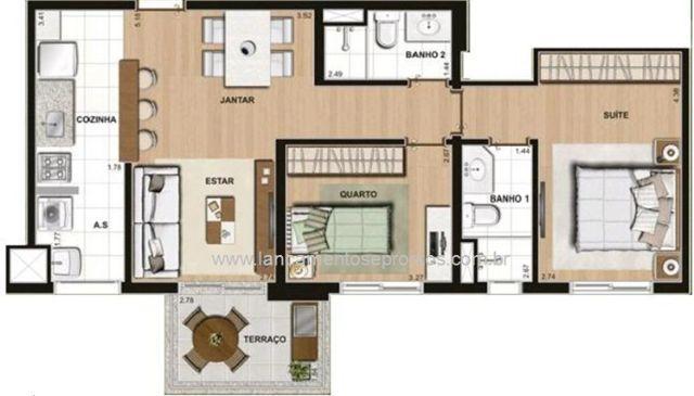 Apartamento em  66 m² 2 quartos com lazer completo pronto em maio