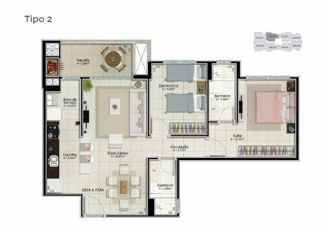 Excelente Apartamento 2 Quartos (1 Suíte) em Amplo Condomínio Clube: Sauna, Piscina