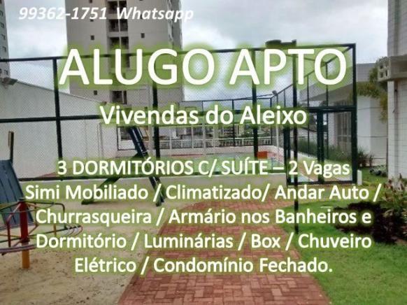 ALUGO APTO 3Q C/ SUÍTE/ 1 VG/ Cond. Vivendas do Aleixo/ Novo – 76M²