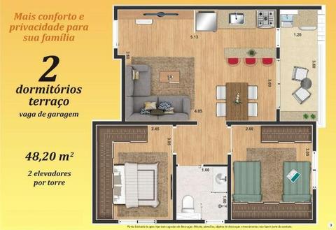 Apartamento no Condomínio Estrelas Residence com 48 m²- Prox. a Av. São Paulo
