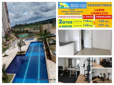 Apartamentos de 2 Quartos Novo - Pronto P/Morar Lazer Completo em Taguatinga